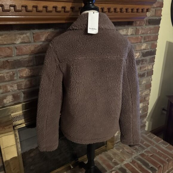 New Goodfellow Ladies Brown Sherpa Jacket Size Small NWT - Picture 3 of 7